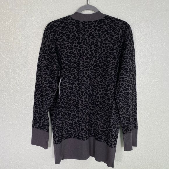 Equipment Cardigan Womens Small Leopard Animal Print Button Front Sweater Cozy S - Picture 5 of 9